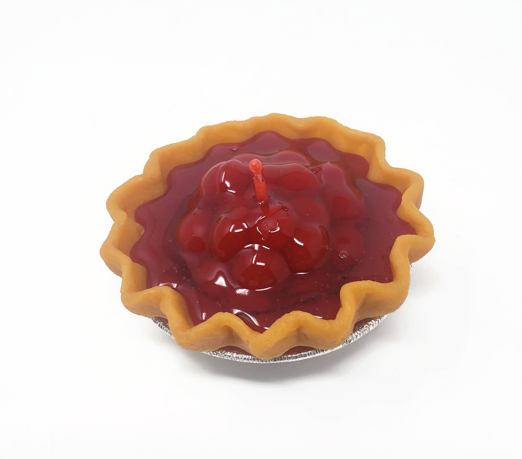 Candlelit Desserts - Wholesale Novelty Candle - 3" Strawberry Pie Candle1