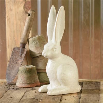 HomArt - Vendita all'ingrosso Statuette decorative - Lepre seduta, Ceramica - Lrg - Bianco Opaco2