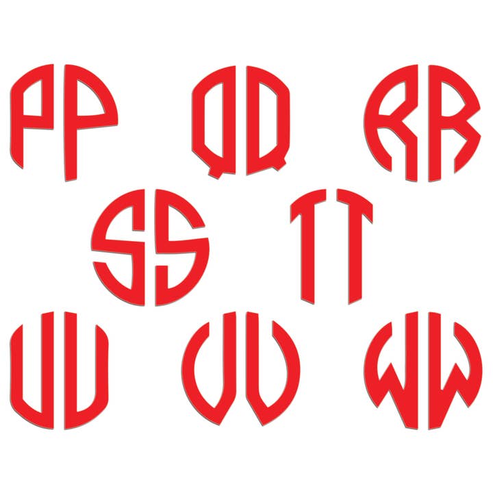 Personalised Monogram Initials Iron On Transfer, Red for wholesale by WinsterCreations™