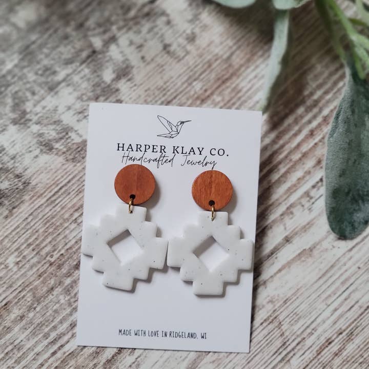 The Aztec Set-Polymer Clay Dangle Earrings for wholesale by Harper Klay Co