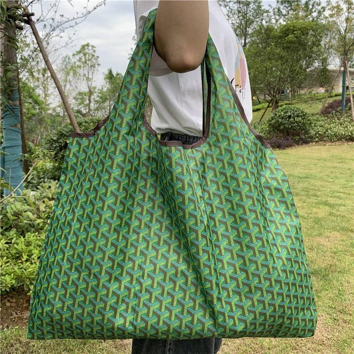 FurDecoration - Wholesale Grocery/Shopping Bag - Foldable Portable Reusable Shopping Bag With Floral Print