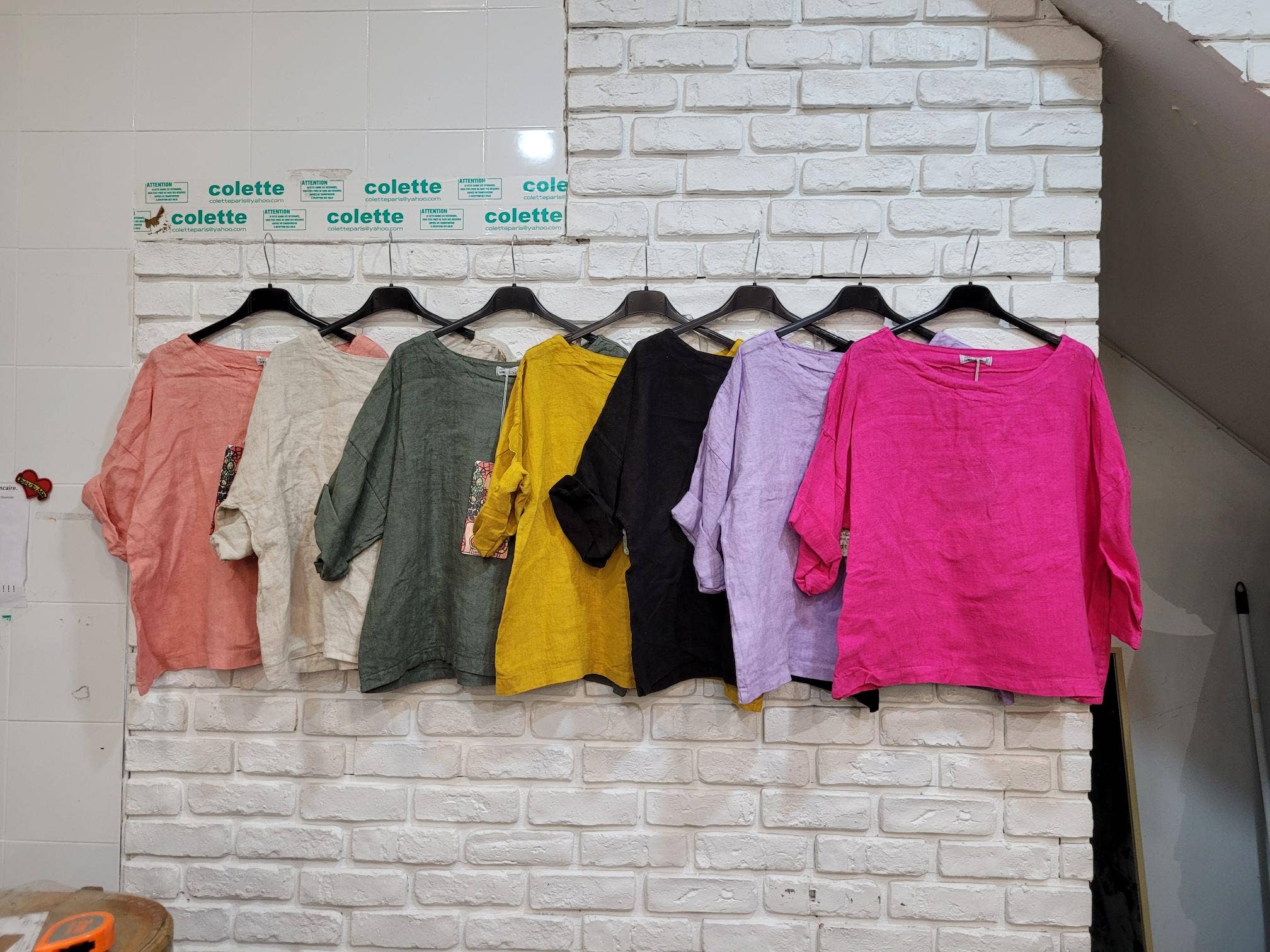 la maison des fibres naturelles - Wholesale Blouse - Women's - Round neck linen top 659005 100% linen62