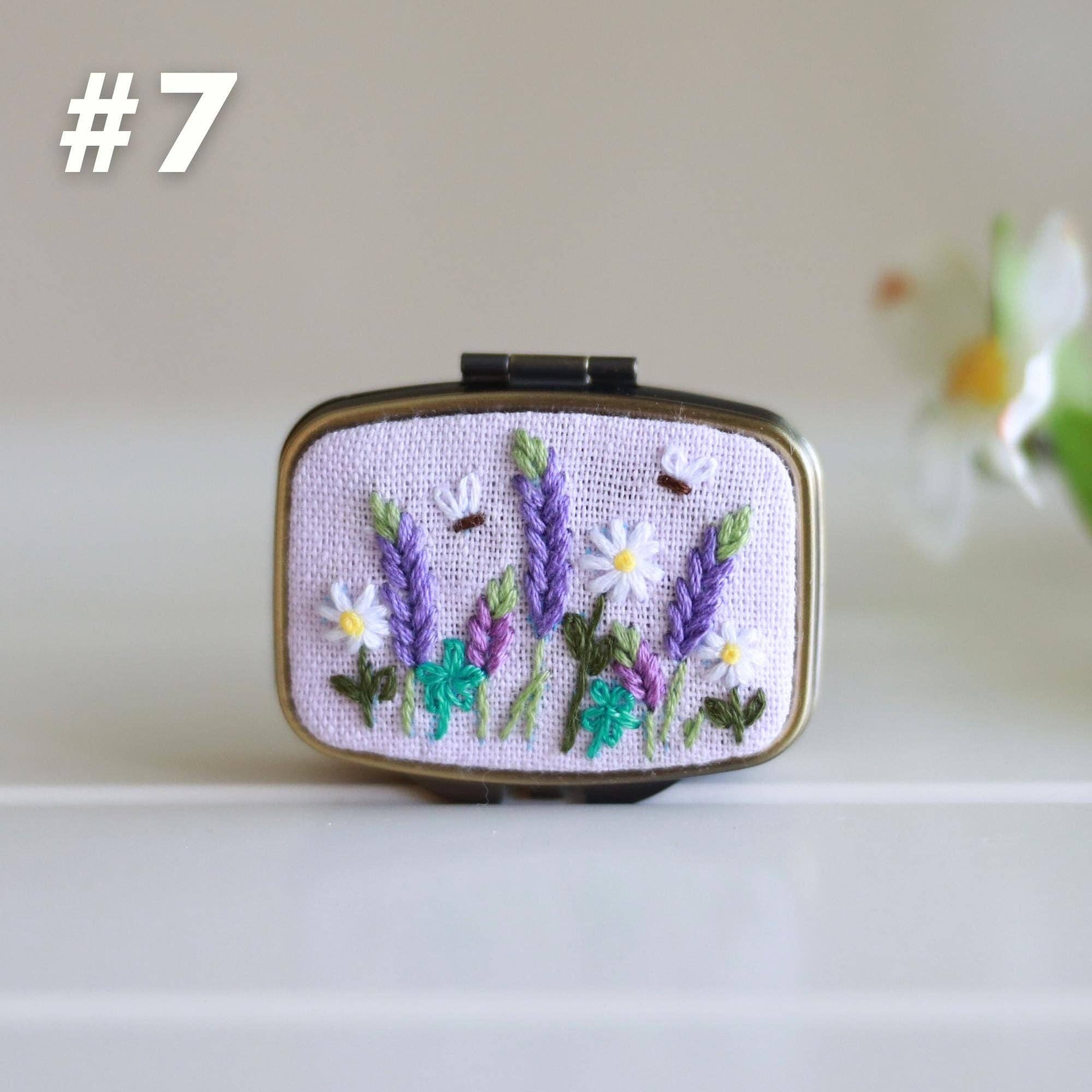 Finer Embroidery - Wholesale Jewelry Box/Organizer - Mini Floral Embroidered Jewelry Box with Mirror3