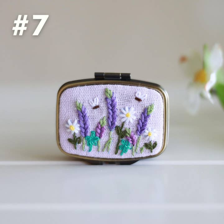 Finer Embroidery - Wholesale Jewellery box/organiser - Mini Floral Embroidered Jewelry Box with Mirror3