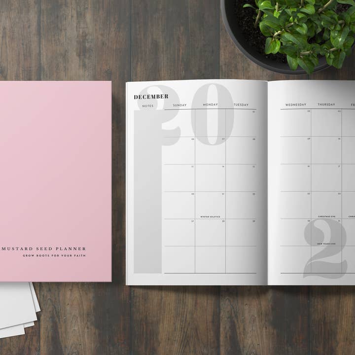 Planificateur de graines de moutarde : Enracinez votre foi - Rose poudré pour la vente par Mustard Seed Planner
