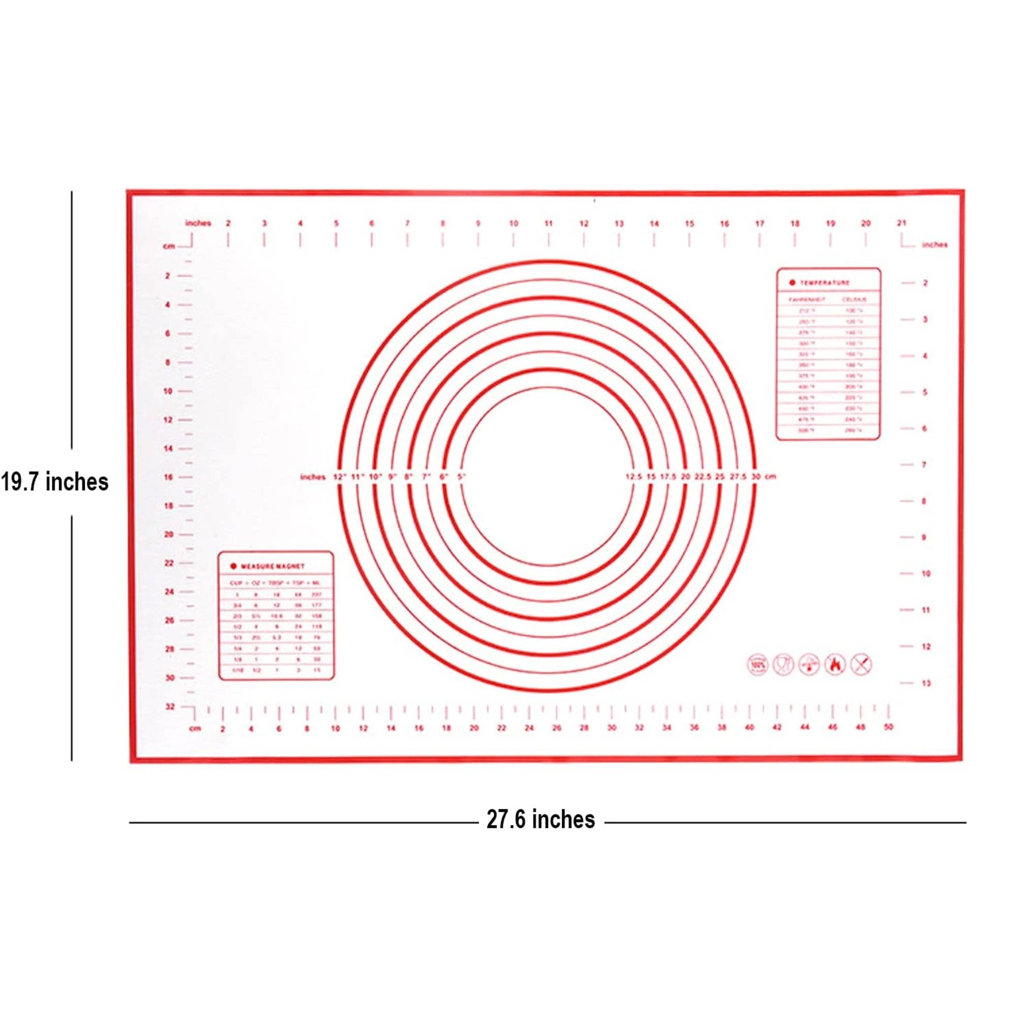 Vigor Path - Wholesale Baking Sheet/Mat - 2 Pack - Non-Stick Silicone Baking Mat - (19.7'x27.6'inch) Pastry Mat with Measurements Perfect for for Pizza, Cake, Fondant, Cookies and Bread Making - Extra Large2