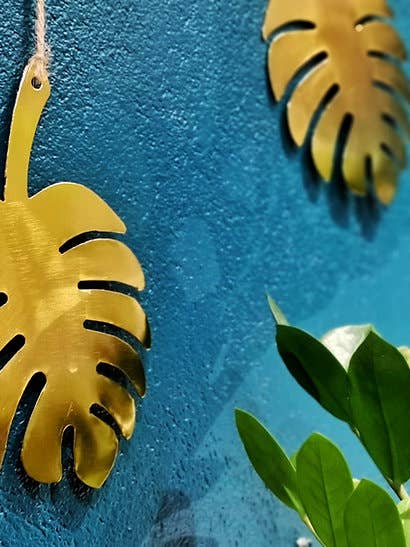 Wall decoration Leaf golden brass for wholesale by Mikwi
