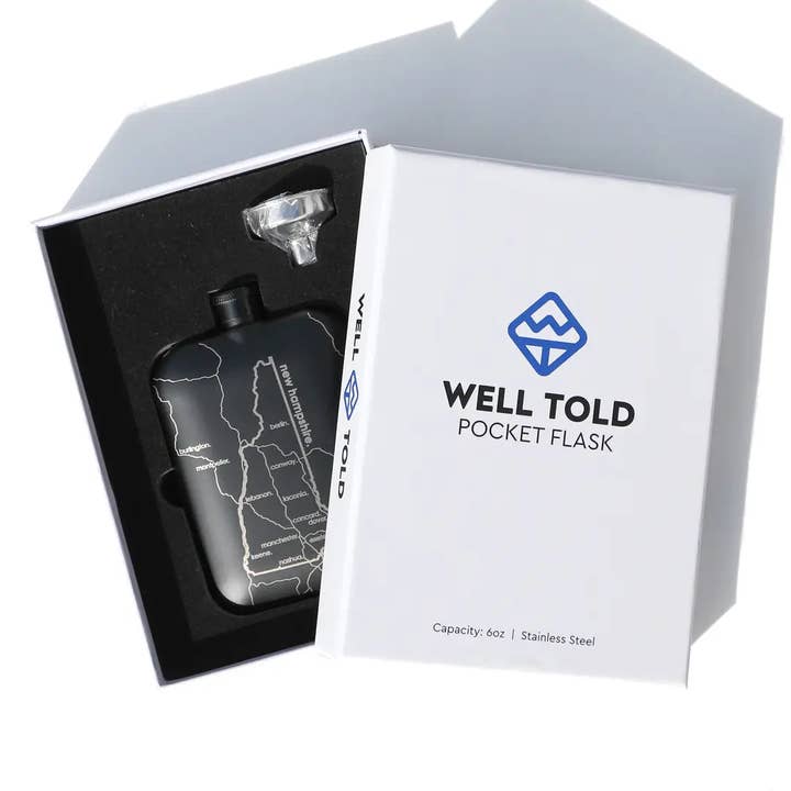 Well Told - Wholesale Flask - Montana - State Map - Pocket Flask w/ Funnel - 6 oz5