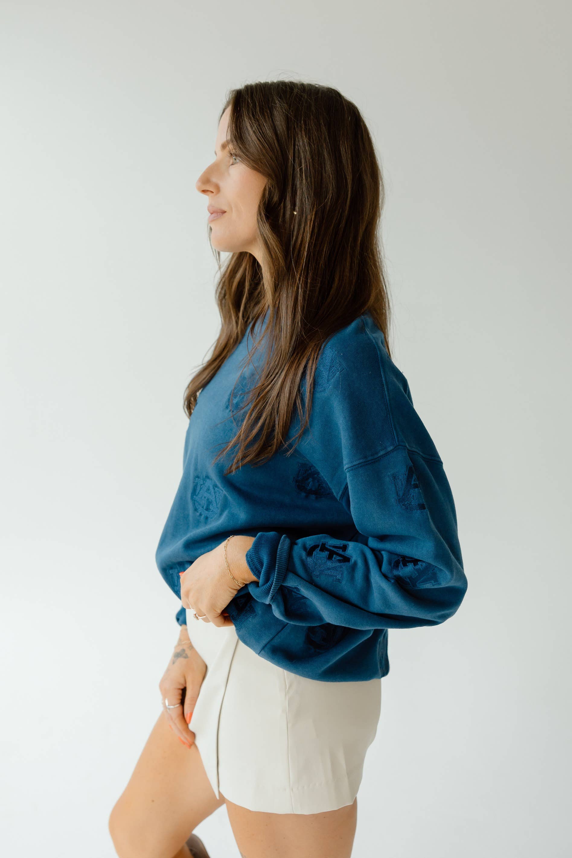 Gameday Social Apparel Co.® - Wholesale Sweatshirt - Women's - Auburn Ritter Repeat Lantern Sleeve Crew2