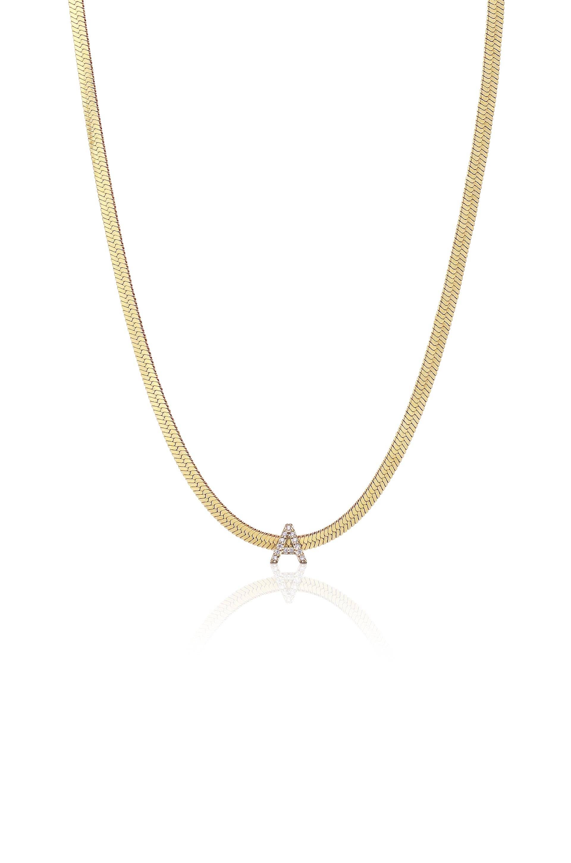 Ettika - Wholesale Pendant/Charm Necklace - Initial Herringbone Necklace