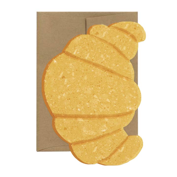 Isatopia - Wholesale Everyday Greeting Card - Croissant Card - French Collection Die Cut