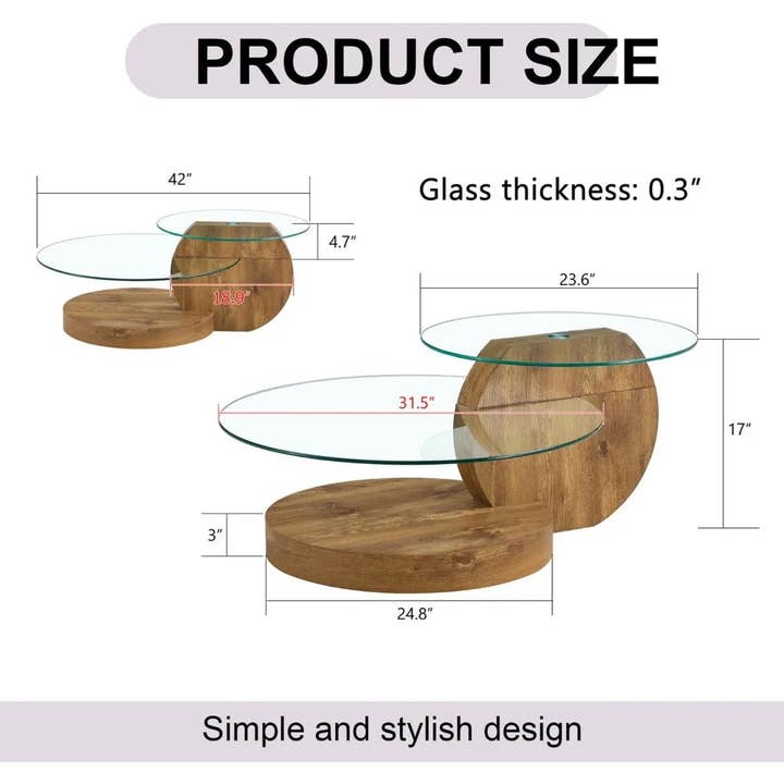 BlakOutlet - Wholesale Coffee Table - Modern Round Tempered Glass Coffee Tables