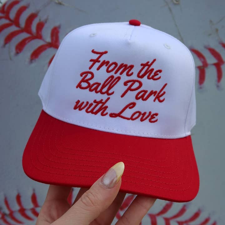 From The Ball Park With Love Vintage Trucker Hat for wholesale by Made by Mariah