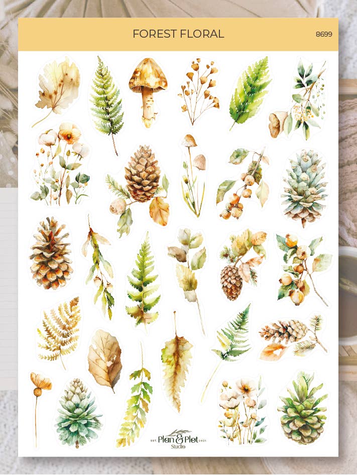 Forest floral | Stickers for wholesale by Plan & Plot Studio