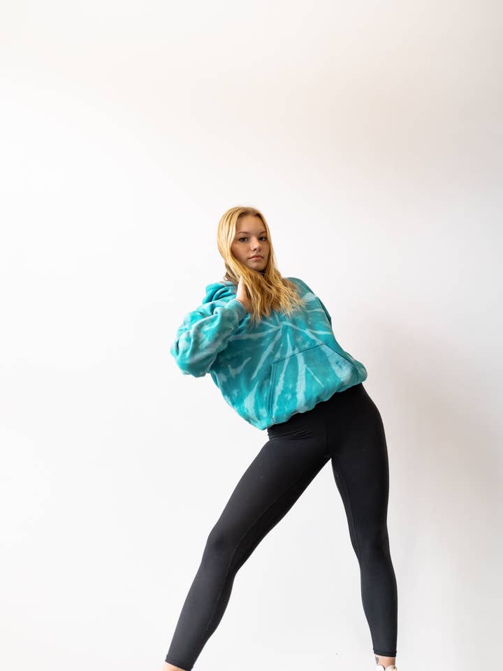 Felpa Icy Blue Bleach per la vendita all'ingrosso da parte di exbapparel