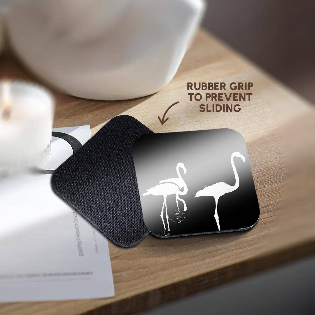 3dRose – wholesale Coasters – 3dRose, Three Flamingos Watercolor Silhouette In White, Coaster10