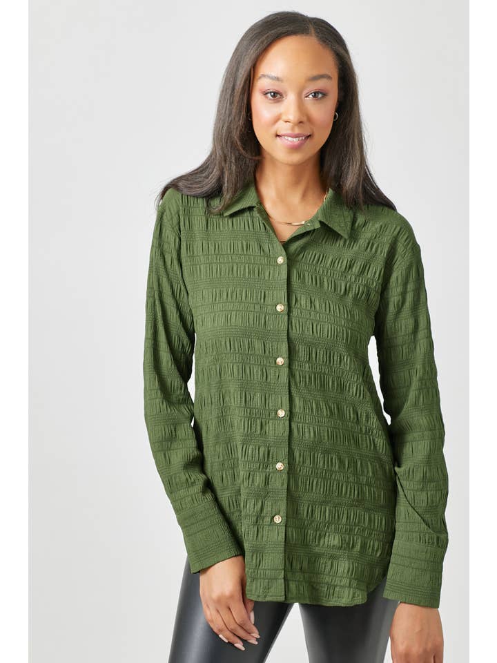 Mystree - Wholesale Button Down Shirt - Women's - 60209 Textured Button Down Shirt21