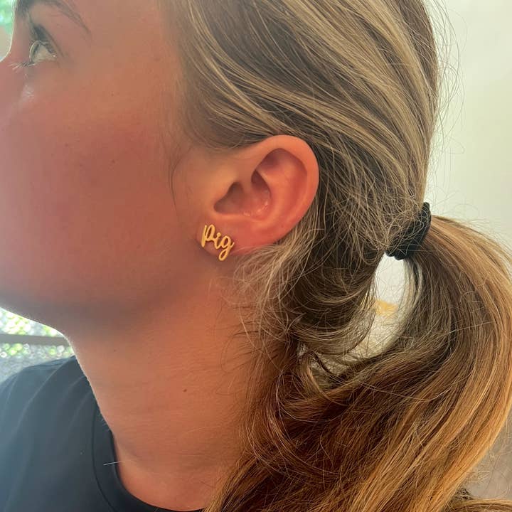 Steele Sloan Designs - Wholesale Stud/Post Earrings - WOOO Pig! Wooo Pig Earrings Cute Arkansas Gift Razorbacks5
