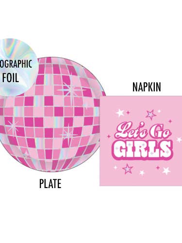 PTW, Cowgirl Disco Ball Pink - Appetizer Paper Plate Set for wholesale by Elum Designs