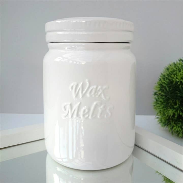 REMOVED BRAND - Wholesale Wax Melt - OB70109W - Ceramic Wax Melts Storage Jar - White