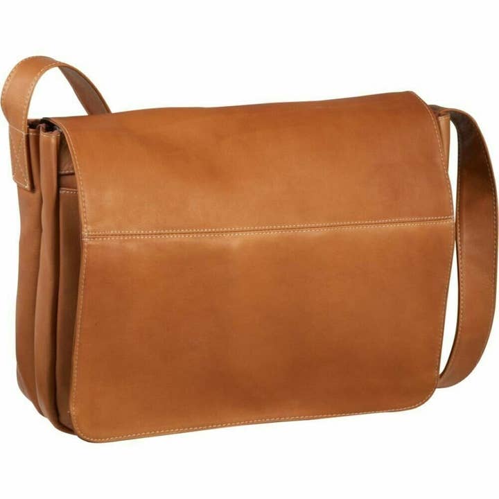Sac à bandoulière Le Donne en cuir à rabat intégral pour ordinateur portable, colombien pour la vente par Le Donne Leather