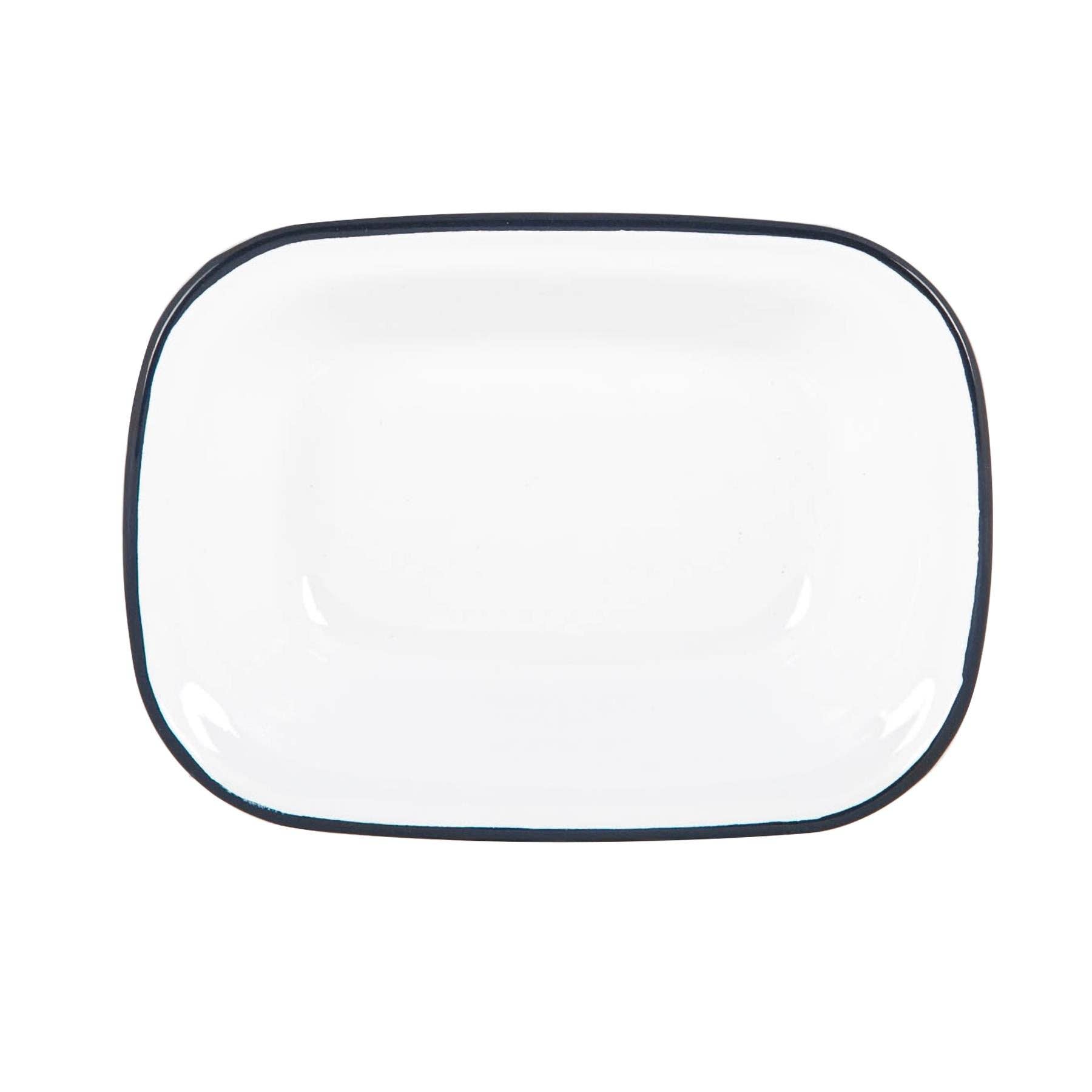 Rinkit Pty Ltd - Wholesale Dish - White Enamel Pie Dish - 20cm - Navy6