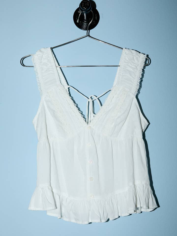 V-NECKLINE TOP WITH LACE TRIM for wholesale by LE LIS