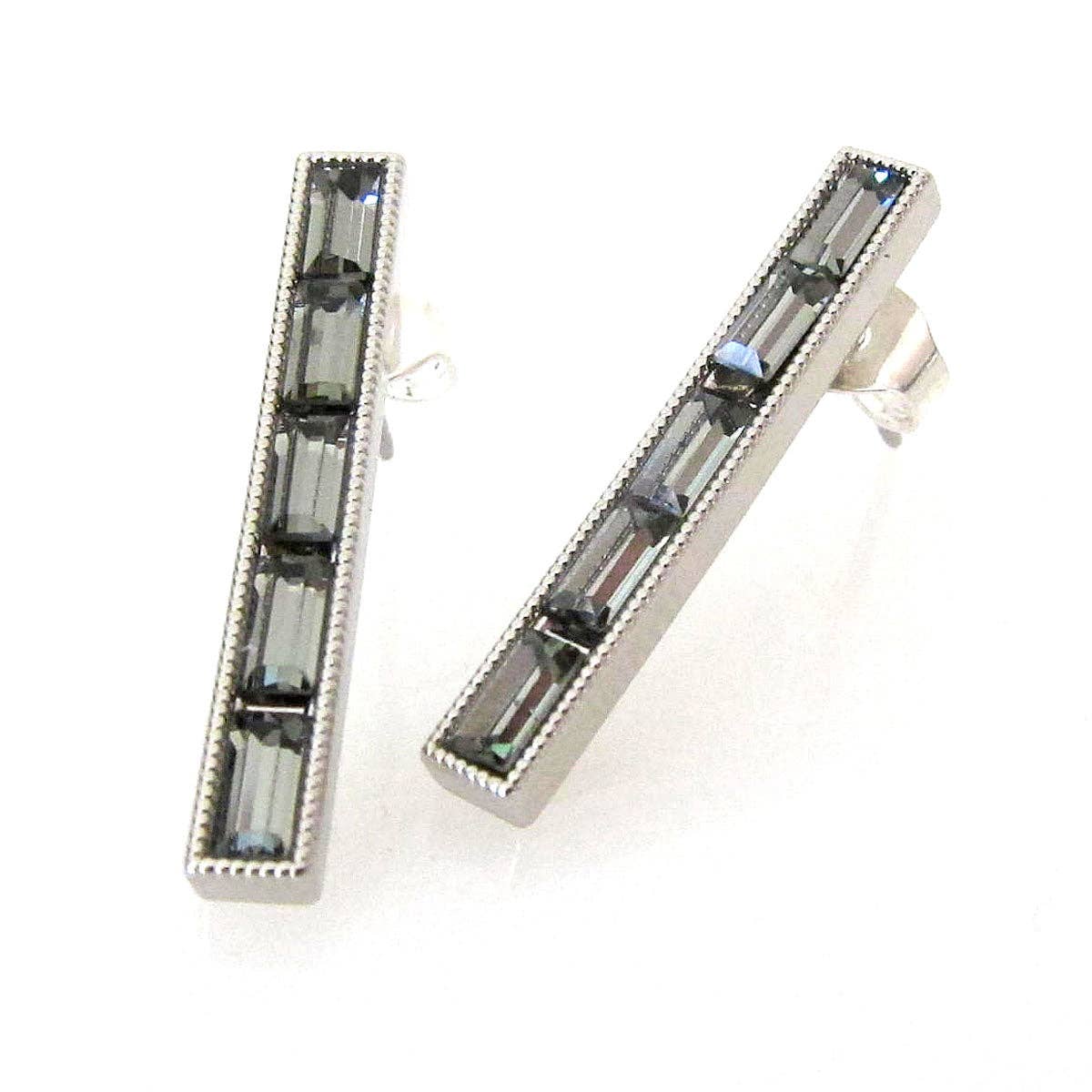 Jessica Elliot Jewelry - Wholesale Stud/Post Earrings - JE Classic Collection Long baguette studs with Swarovski Crystal3