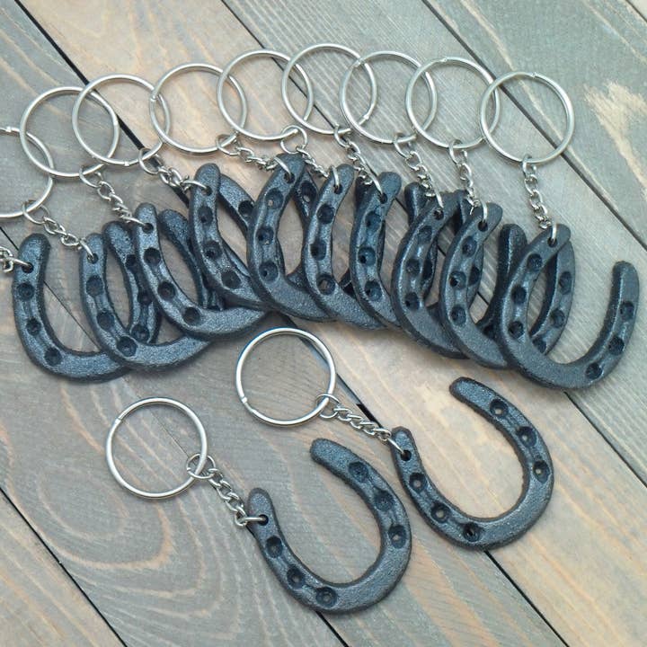Western Lucky Horseshoe Key Chain (Set of 12) Best Sellers! for wholesale by The Lucky Horse Company