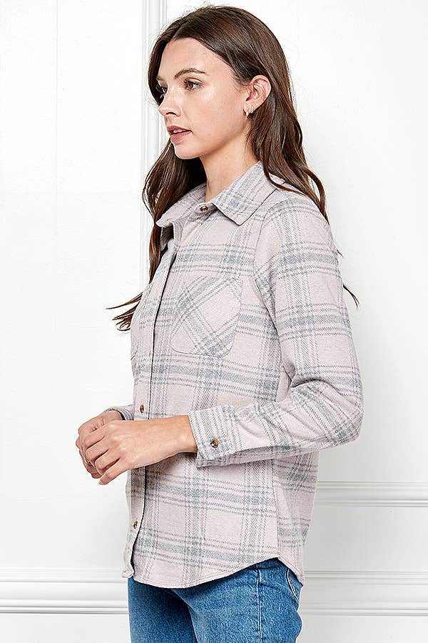 Veracci - Wholesale Button Down Shirt - Women's - Stretch button Up Women Plaid Sweater Shirt12