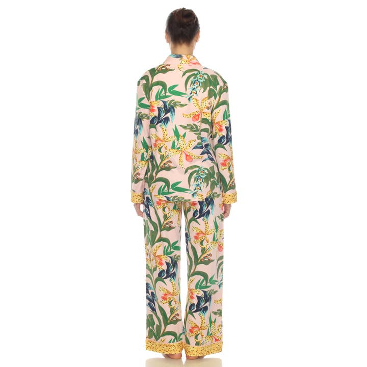 WHITE MARK – wholesale Sleepwear set – Women's – Women's Two Piece Wildflower Print Pajama Set10