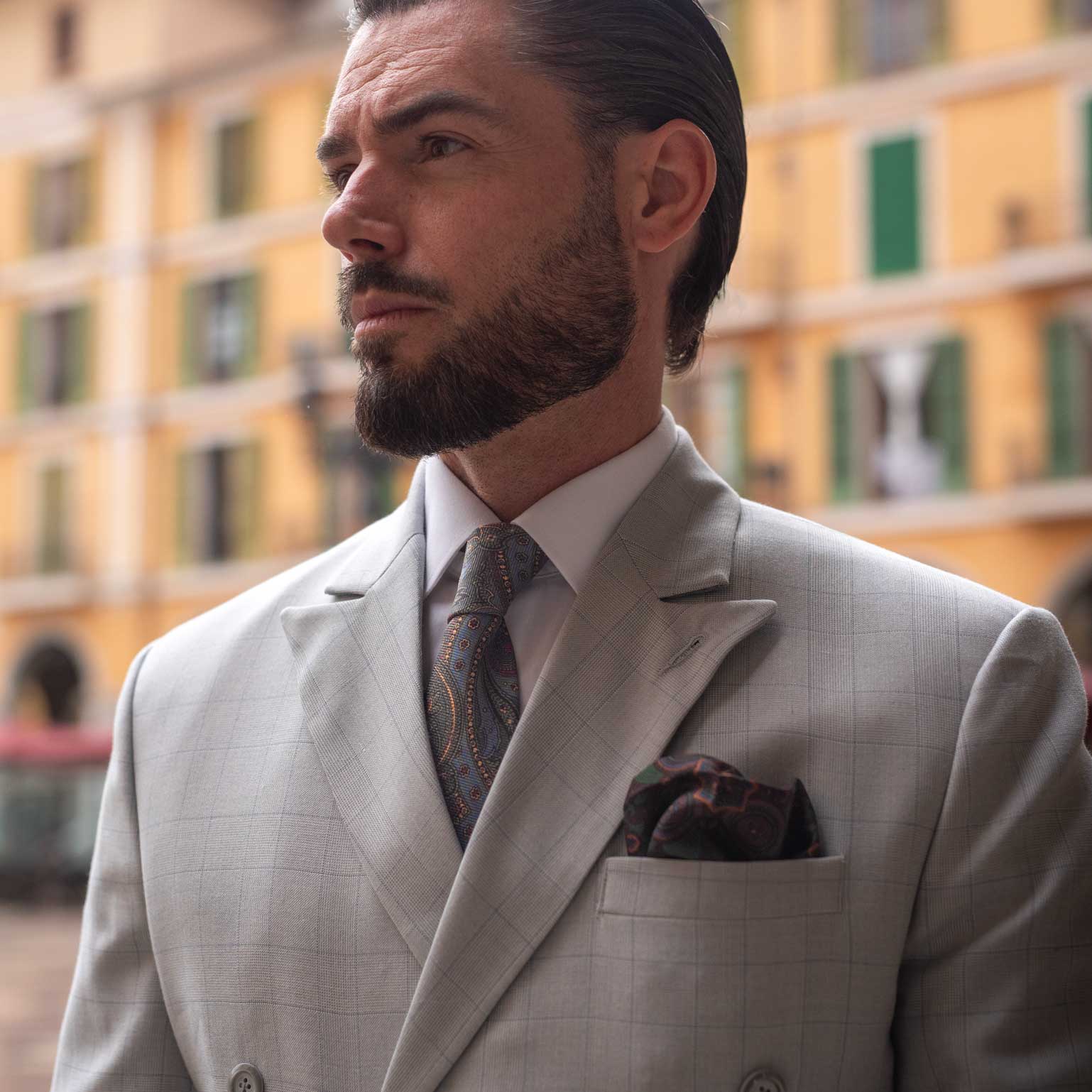 Elizabetta Made in Italy USA - Wholesale Necktie - Men's - Marsala - Printed Madder Silk Tie - Forest Green4