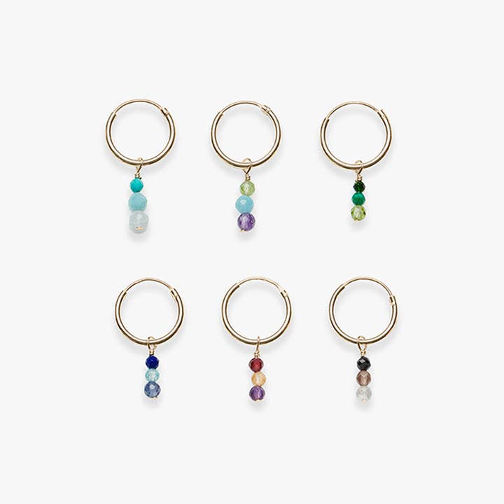 Orecchino con ciondolo con pietre preziose Palette riempito in oro per la vendita all'ingrosso da parte di Koi Atelier