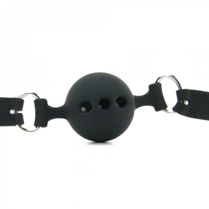 Plesur Body Products - Wholesale Sex Toy - Breathable Ball Gag - Black Silicone - Size Small