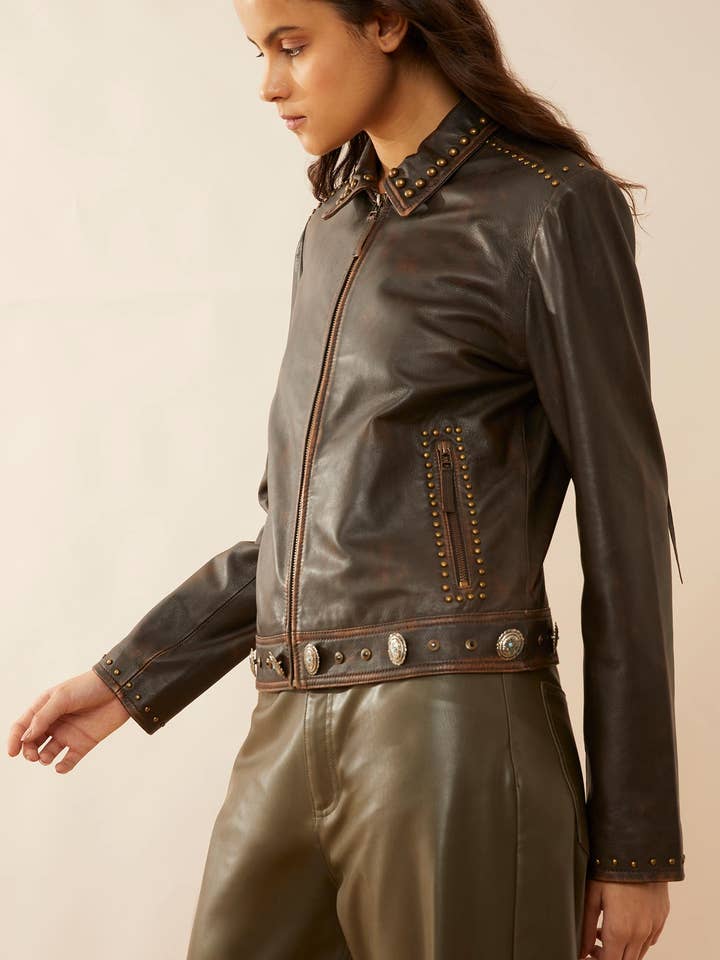 MYRA - EU - Wholesale Leather Jacket - Women's - Harlow Fringed Leather Jacket