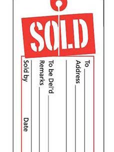 Sold Slit Tags - 2 3/8"W x 4 3/4"H - Carton of 1000 for wholesale by Store Supply Warehouse