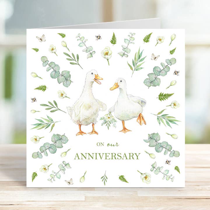 Duck Anniversary Card for wholesale by West Country Designs