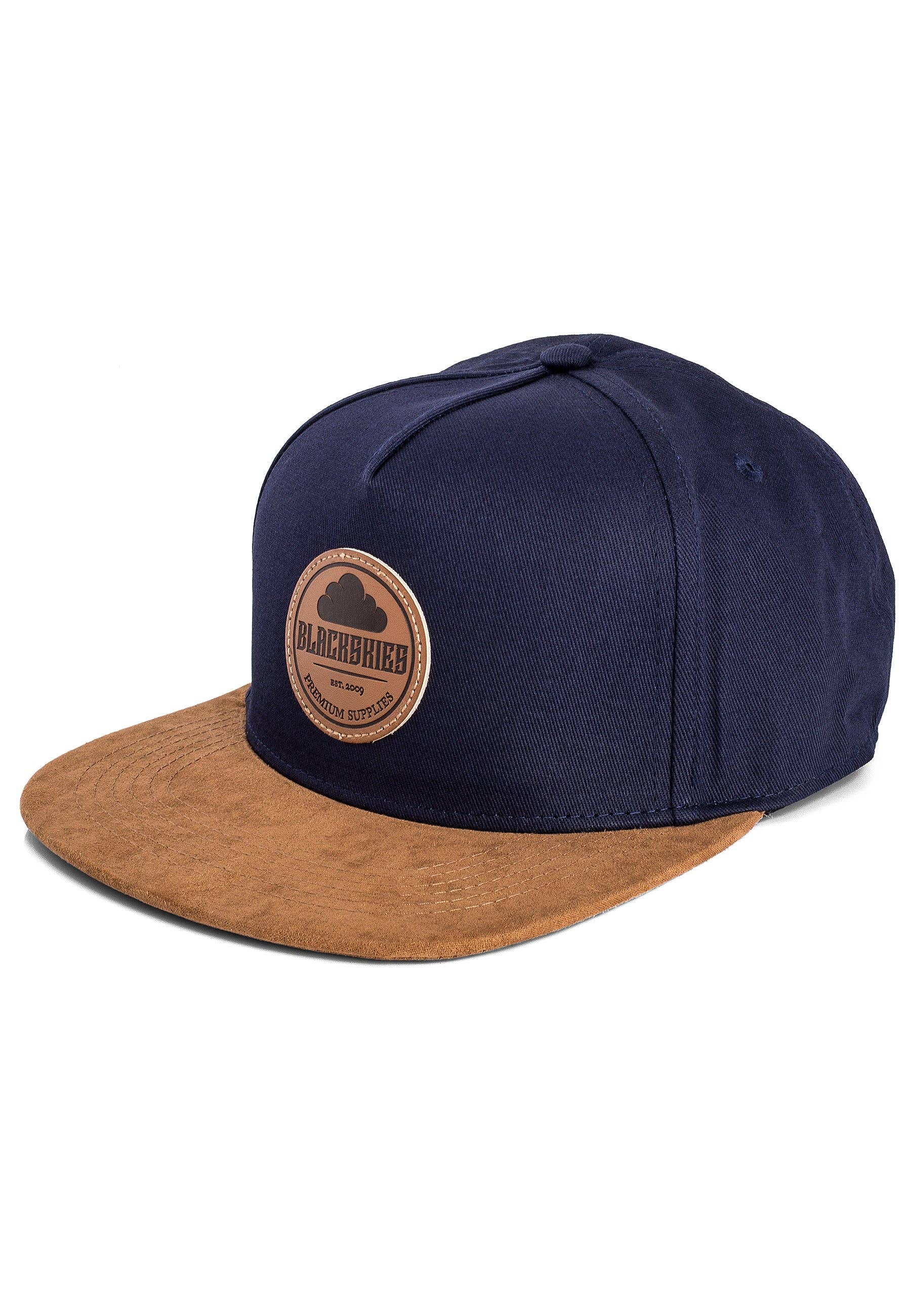Blackskies - Wholesale Flat Brim Cap - Men's - Pathfinder Snapback Cap Blue-Beige