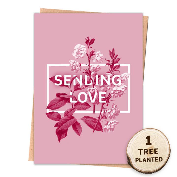 Recycled Eco Card, Plantable Bee Friendly Seed. Sending Love for wholesale by 1 Tree Cards