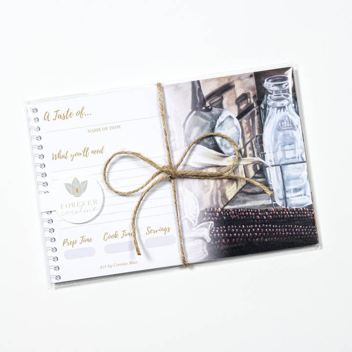 Forever Caroline LLC - Wholesale Recipe Card - Vintage Kitchen & Milk Bottles Family Recipe Card Set