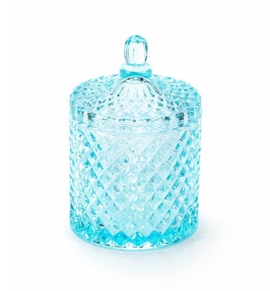 London Luxury Candle Supplies - Wholesale Weckpot/glazen pot - Geo 230 ml gekleurde geslepen glazen pot0