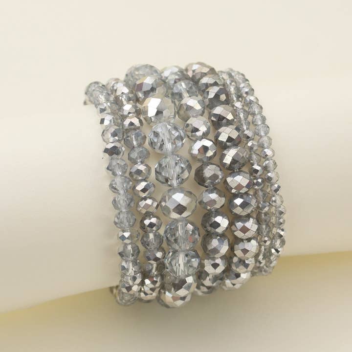 MiMi Wholesale - Wholesale Jewelry Set - CB2177 7 Piece Glass Beaded Bracelet Jewelry Set5