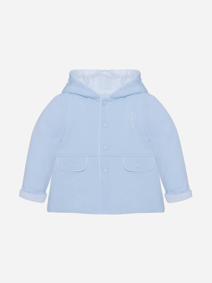 Manteau bleu à capuche pour la vente par Patachou
