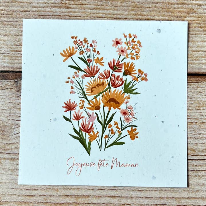 5 small traditional square cards happy mom's day for wholesale by Les Cartes de Lulu export