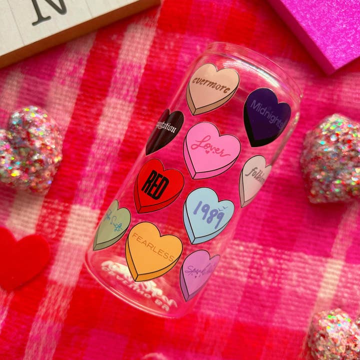 Crafting by Mayra - Vente Verre/tasse - Boîte en verre Taylor Swift Eras Tour Candy Hearts2