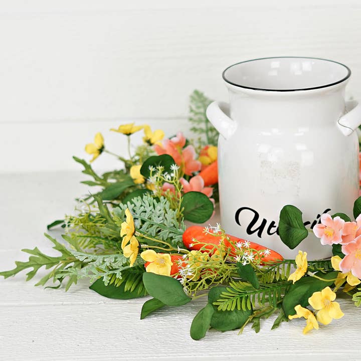 Impressive Enterprises, Inc. - Wholesale Wreath - 35290- 20in Wreath-Spring Carrot Garden5