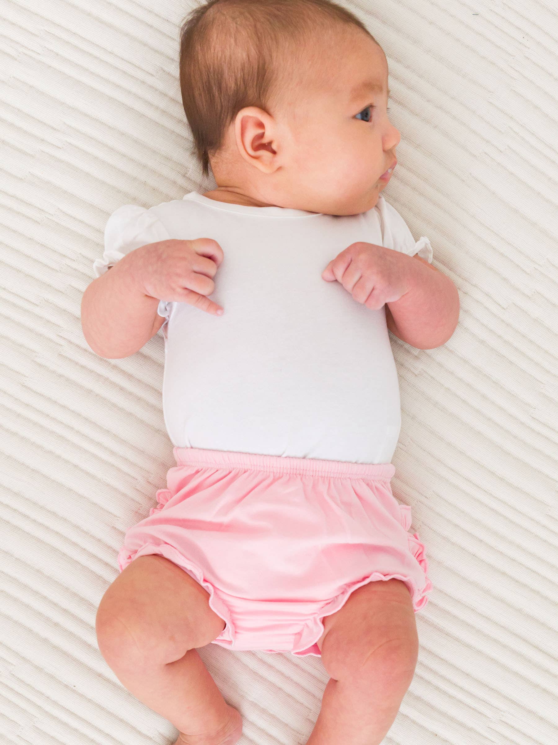 Baby Girls White Knit Puff Short Sleeve Bodysuit for wholesale on Faire7