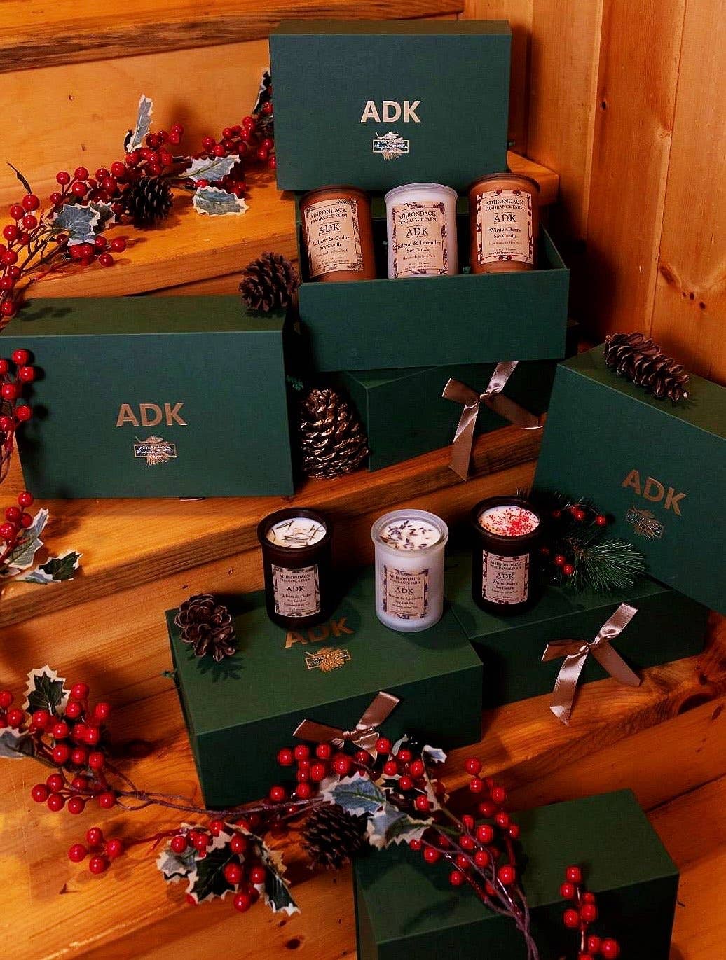 Adirondack Fragrance  Flavor Farm - Wholesale Jar/Filled Candle - Balsam Cedar Hand-Poured Soy Wax Candle 4.5oz|10oz|20oz2