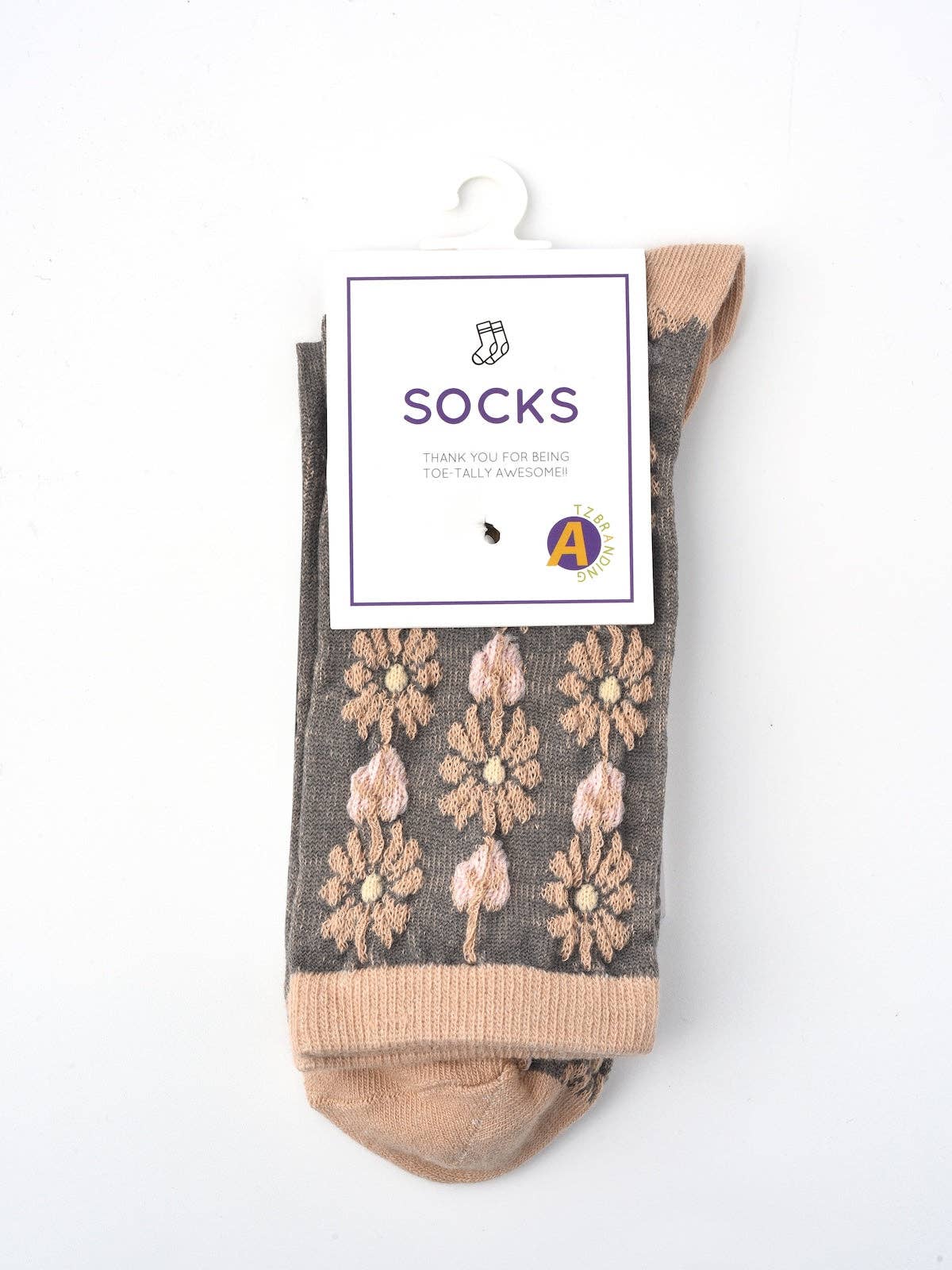 Funkyrel® Atzbranding Limited - Wholesale Socks - Women's - Rufia - Floral Knit Socks - Vintage & Stretchy4