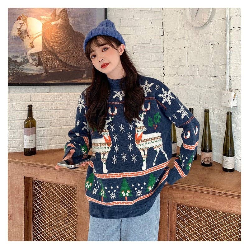 UZ Wholesale Store - Venta al por mayor Jersey de punto - Mujer - Suéter de punto suelto con cuello redondo dulce2